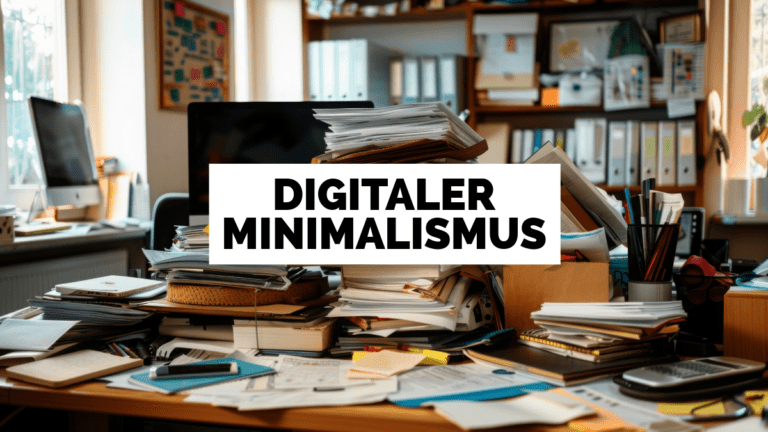 Digitaler Minimalismus im Business: Strategien zur Reduzierung von Accounts und zur Steigerung der Fokuszeit.